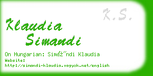 klaudia simandi business card